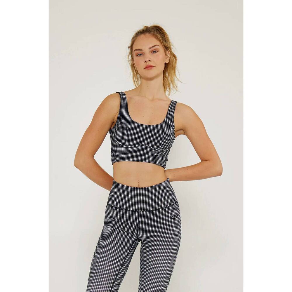 NEW CREAM YOGA vanessa bustier bra in black gingham